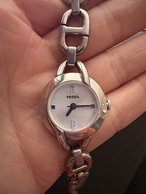 Fossil Silver Bracelet-Style Women's Watch with White Dial